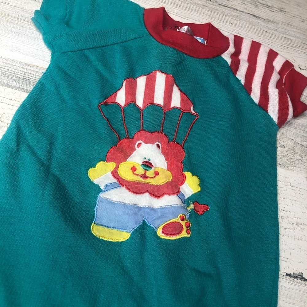 Vintage onesie Red Teal Clown Size 3/6 months